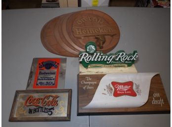 5x's Small Beer And Coke Sign Lot
