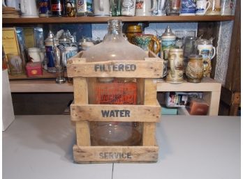 Water Bottle With Wood Crate