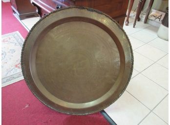 Large Brass Tray Wall Hanging Decor