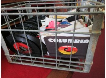 Crate Full Of 45's Records