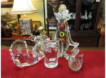Lot Of 6 Glass Figures