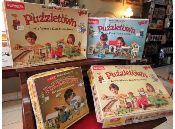 Vintage Puzzle Town Play Sets