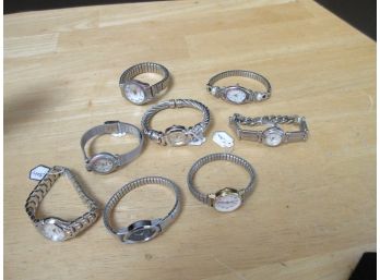 Lot Of 8 Silver Tone Watches