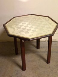 Antique Chinese Hardwood And Etched Mirror Game Table