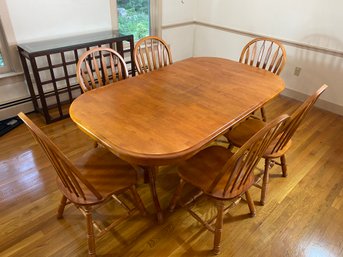 226 Dining Table And Six Chairs 62 X 42 - Leaf Is 12 Wide