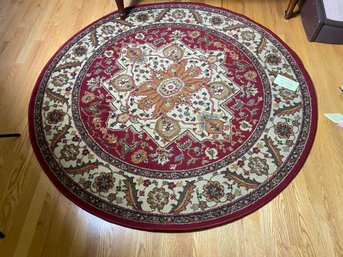 Lot 137 Round Red Rug (63 Inches)
