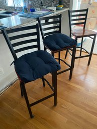Lot 144 3 Kitchen / Bar Stools With Replacement Seats