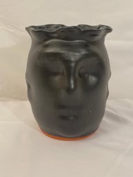 040 Signed Pottery Face Vase