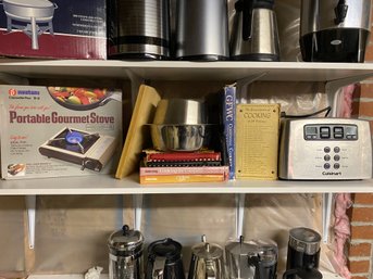 081 Middle Shelf - Portable Stove, Cookbooks And Cuusinart Toaster