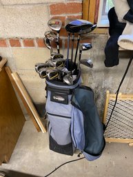 083 Lot Of Women's Golf Clubs With Lt Blue Bag