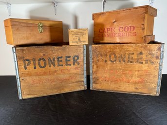 Lot 012 Lot Of 5 Wooden Boxes