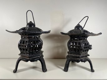 Lot 014 Two Cast Iron Pagoda Lanterns