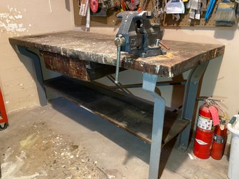 Lot 094 Workbench And Vise
