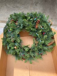163 24 Inch Pre Lit Christmas Wreath