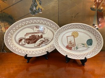 Lot 124 Two Brown Transfer Platters