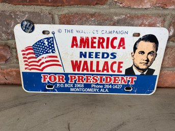 062 George Wallace License Plate & Pin