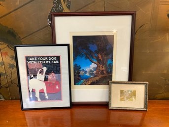 Lot 135 Framed Items Including Maxfield Parrish