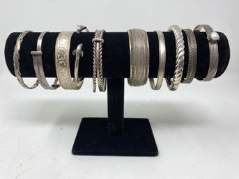 Lot Of 10 Sterling Silver Bracelets - 200 Grams
