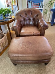 Lot 167 Leather Chair & Ottoman By Bernhardt