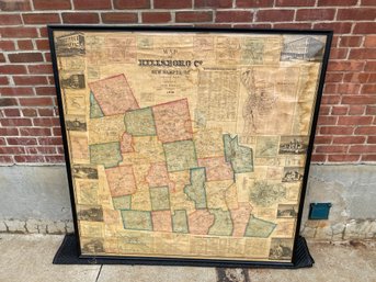 Large 1858 Map Of Hillsboro County, NH 5 Feet By 5 Feet!