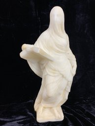 Antique Late 19th Century Carved Alabaster Veiled Sculpture