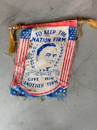 124 FDR Campaign Ribbon (poor Condition)
