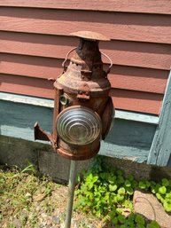 127 Rusty Dressel Lantern Mounted On Pole