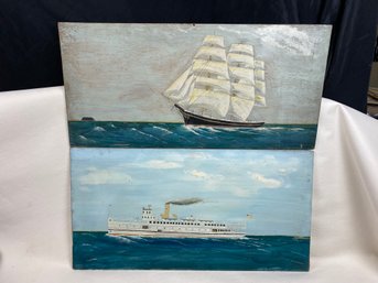Captain John J Ivory 20th Century Folk Art Maritime Paintings