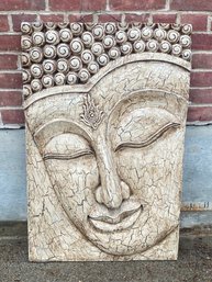 Large (24' X 36') Carved Wood Buddha Wall Hanging