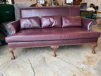 Lot 341 Old Hickory Tannery Leather Sofa Made In USA