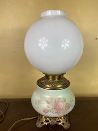 225 Antique Electrified Kerosene Lamp 19 Inches Tall