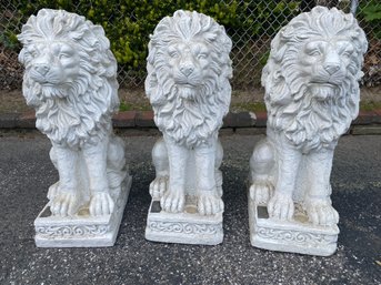 Lot Of 3 Composite / Resin Lions