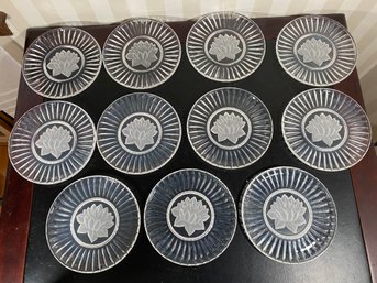 Stack Of Lotus Flower Glass Plates