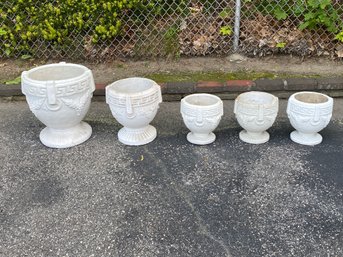 Lot Of 5 Cement Urns