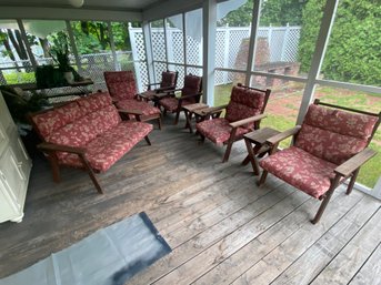 Lot Of Furniture Kept In Screened Porch