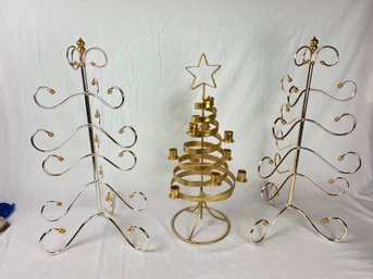 3 Metal Christmas Or Holiday Trees (016)