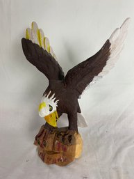 Carved And Painted Wood Eagle (039)