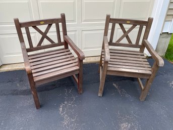 2 Teak Chairs By Plantation Timbers (130)