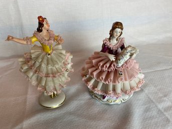2 Dresden Lace Figurines (160)