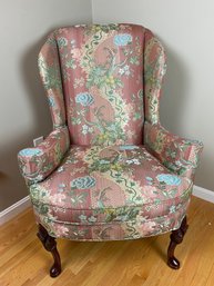 Custom Upholstered Wing Back Chair By Temple