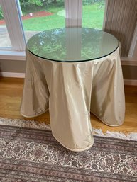 Table With Covering And Glass Top (182)