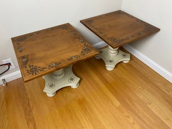 Pair Ethan Allen Side Tables - Hitchcock Style (213)