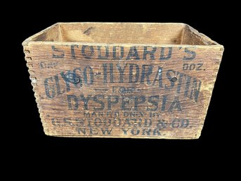 Antique Stoddard's Glyco Hydrastin Finger Jointed Box