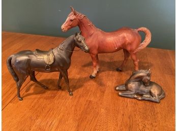 Lot Of Three Metal Horses