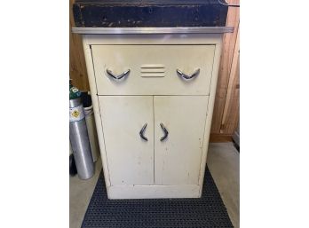 Vintage White Metal Utility Cabinet