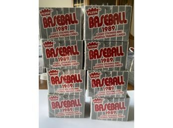 Eight 1989 Fleer Baseball Logo Stickers And Trading Cards