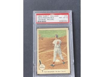1959 Fleer Ted Williams #76 Ted's Remarkable 'on Base' Record PSA 8