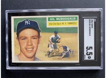 1956 Topps #225 Gil McDougald SGC 5.5 New York Yankees