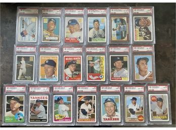 1996 Topps Reprints - Complete Mickey Mantle PSA Graded Card Set (1-19)