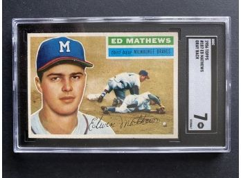 1956 Topps #107 Ed Mathews SGC 7 Milwaukee Braves